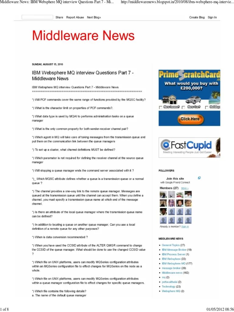 IBM Websphere MQ Interview Questions Ibm Parallel Computing