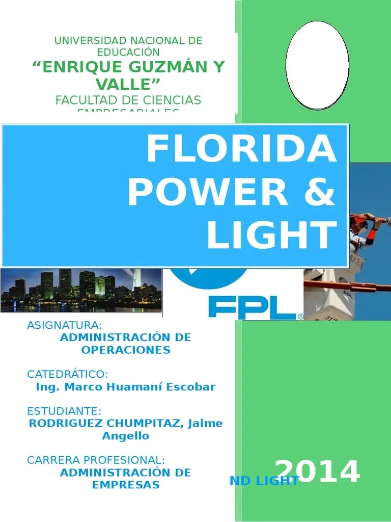 Florida Power and Light Calidad Liderazgo