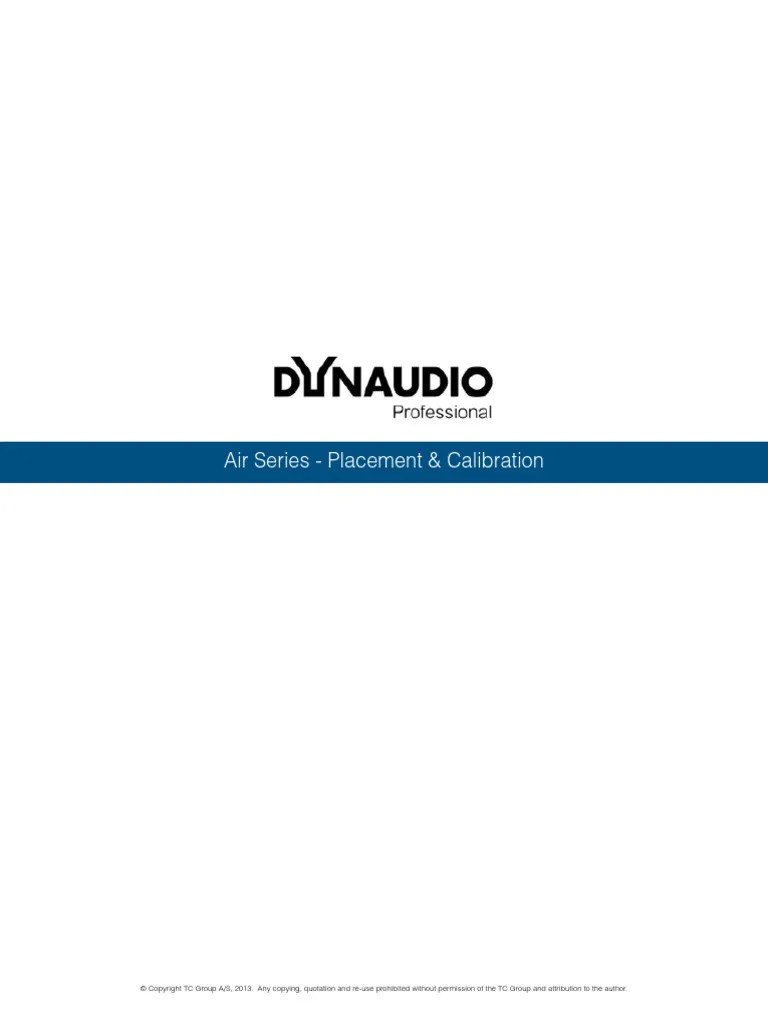 Dynaudio Air Series Placement and Calibration Whitepaper2 PDF