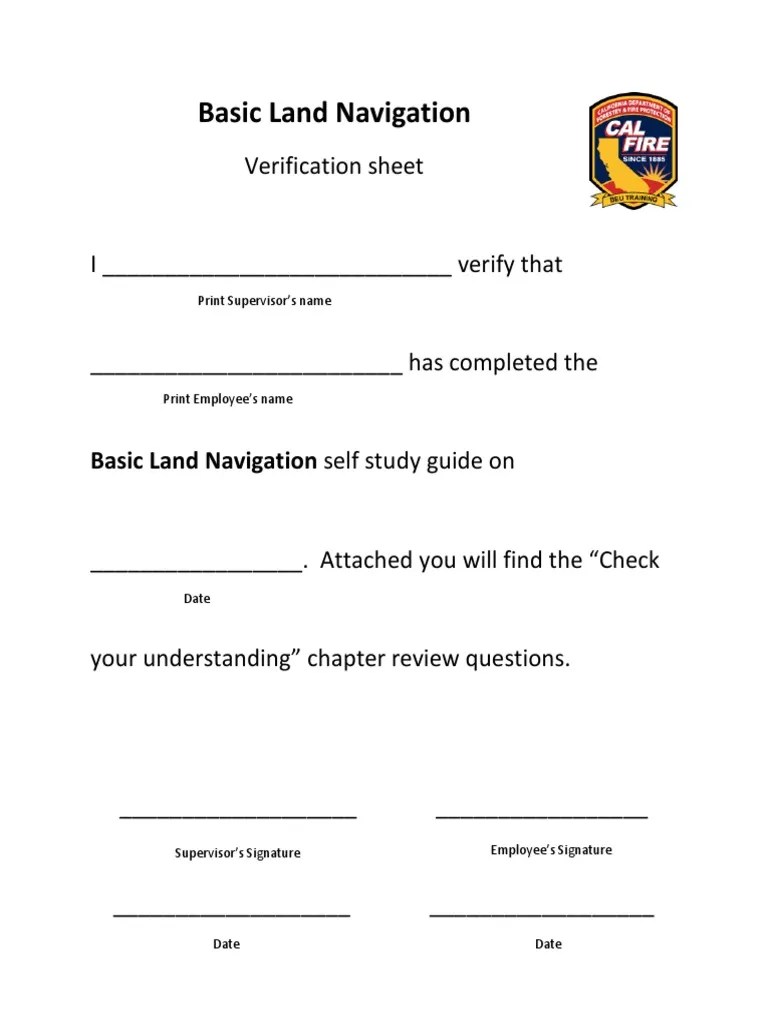 Basic Land Navigation Review Questions.pdf Compass Navigation
