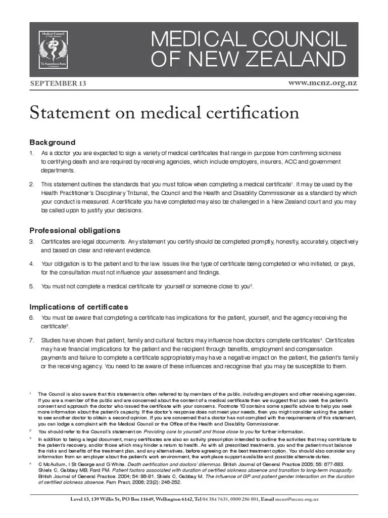 Medical Certification PDF Mental Disorder Mental Health