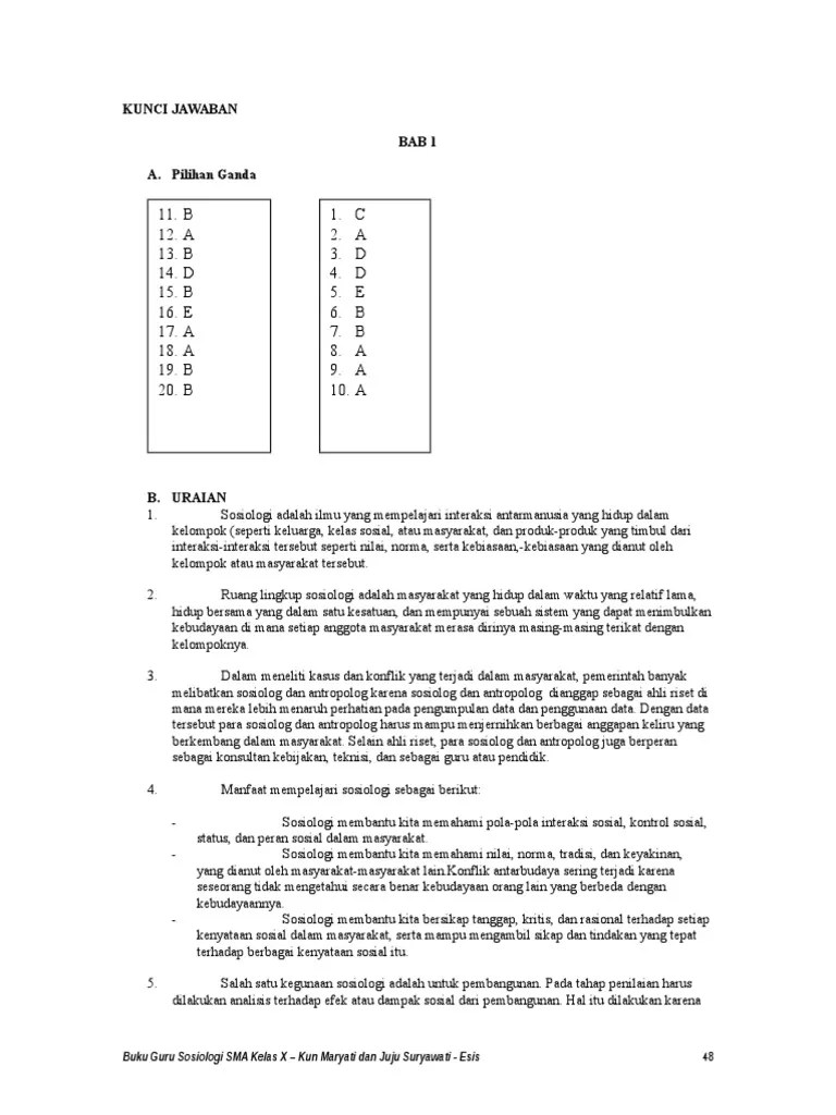 Kunci Jawaban Buku Paket Ekonomi Kelas X