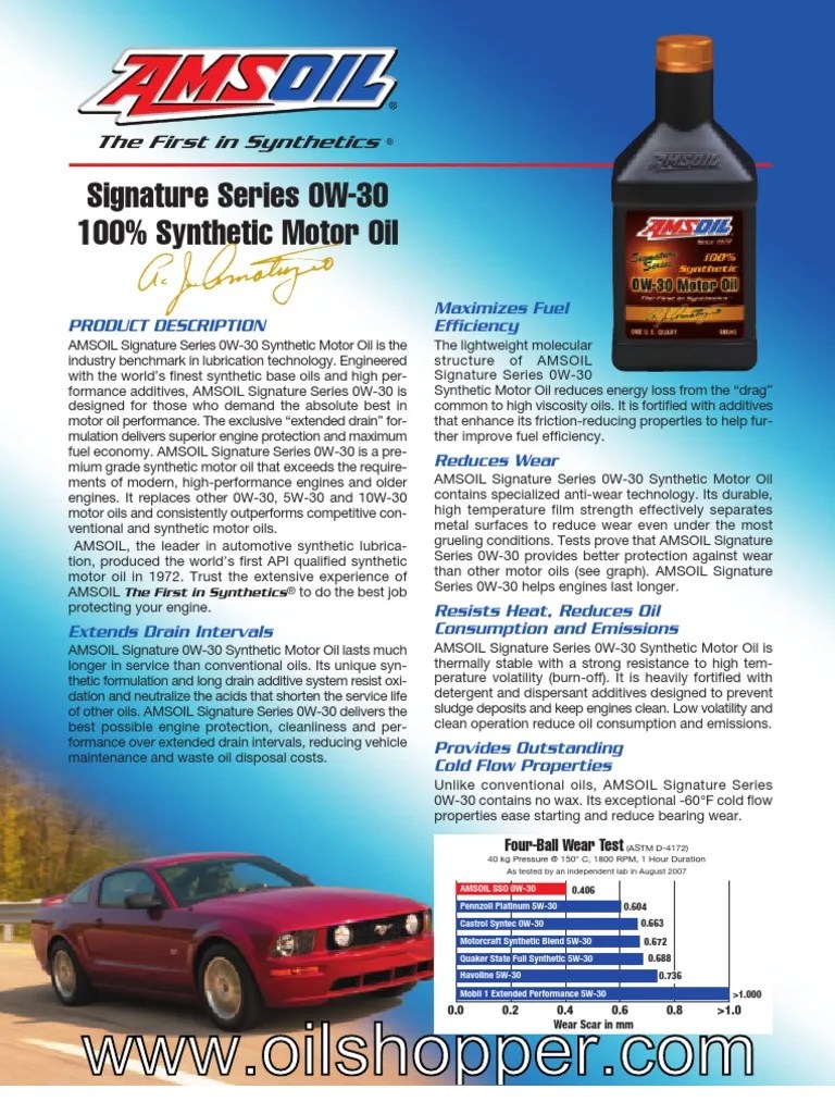 Signature Series 0W-30 100% Synthetic Motor Oil | Motor Oil | Vehicle