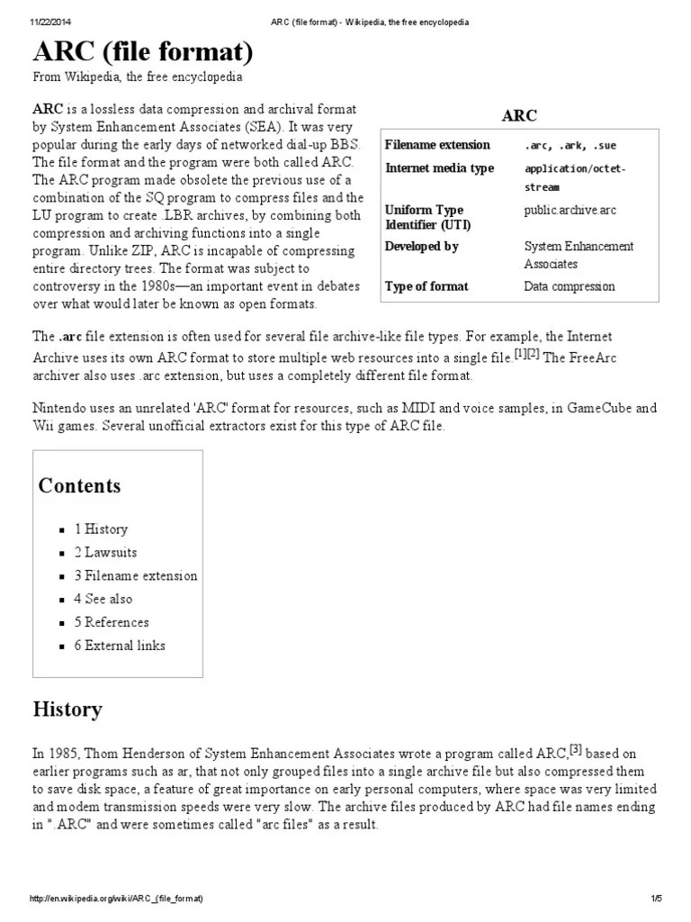 ARC (File Format) Computer Data Computer File