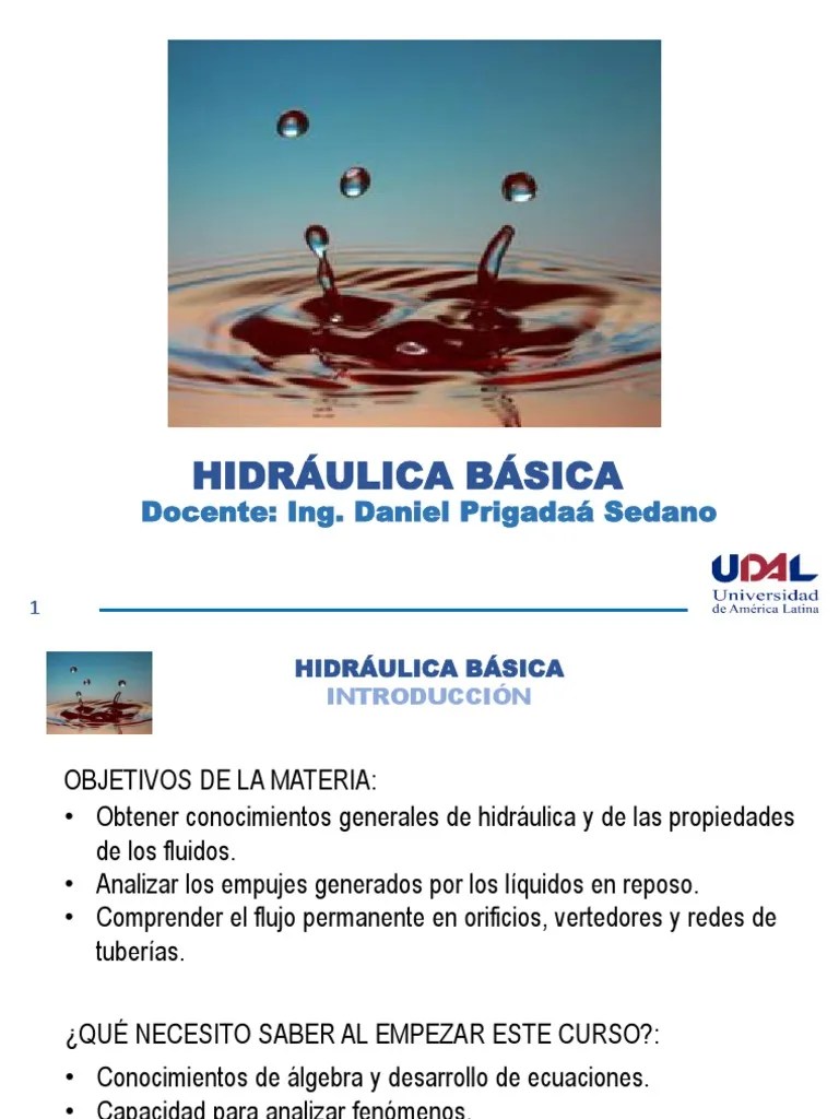 1. Intro. Hidraulica Basica LÃ­quidos Fluido