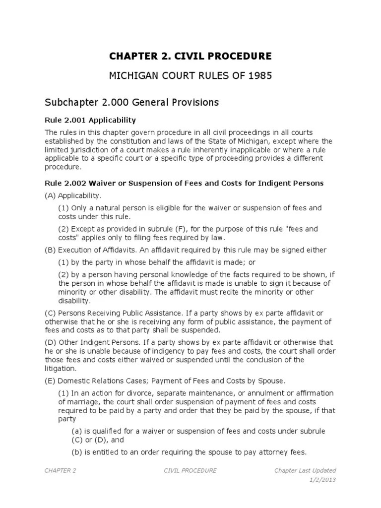 1 Chapter 2 Civil Procedure PDF Service Of Process Pleading