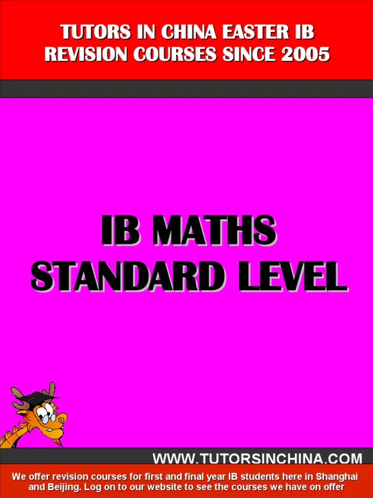 Standard Level IB Maths Revision Booklet