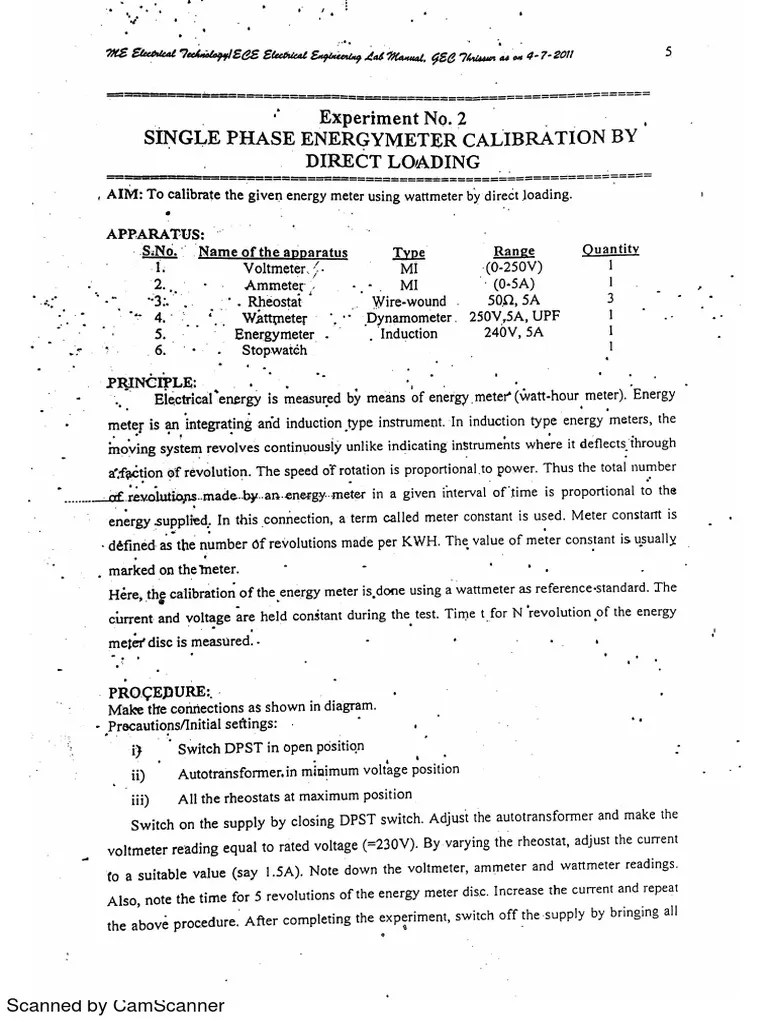 Single Phase Energy Meter Calibration by Direct Loading