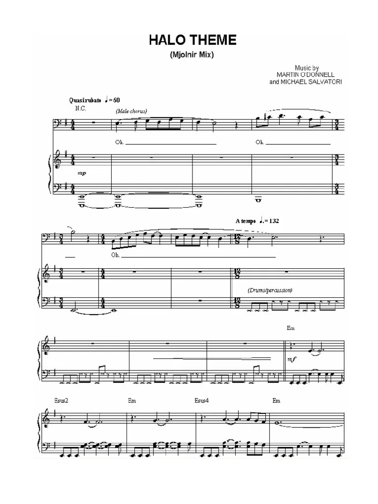 Halo 2 Theme (Mjolnir Mix) Official Sheet Music Leisure