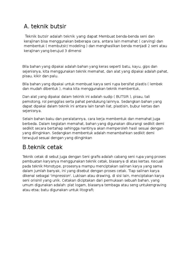 Teknik Butsir | PDF