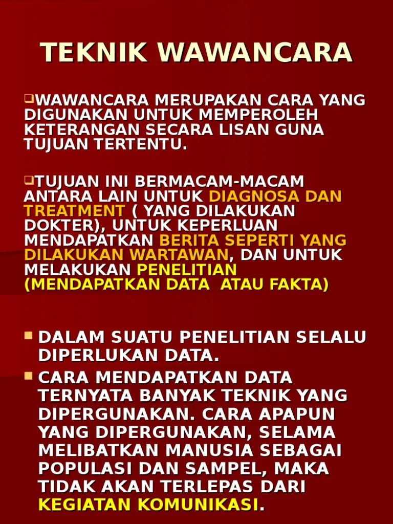 7 Teknik Wawancara Sae | PDF