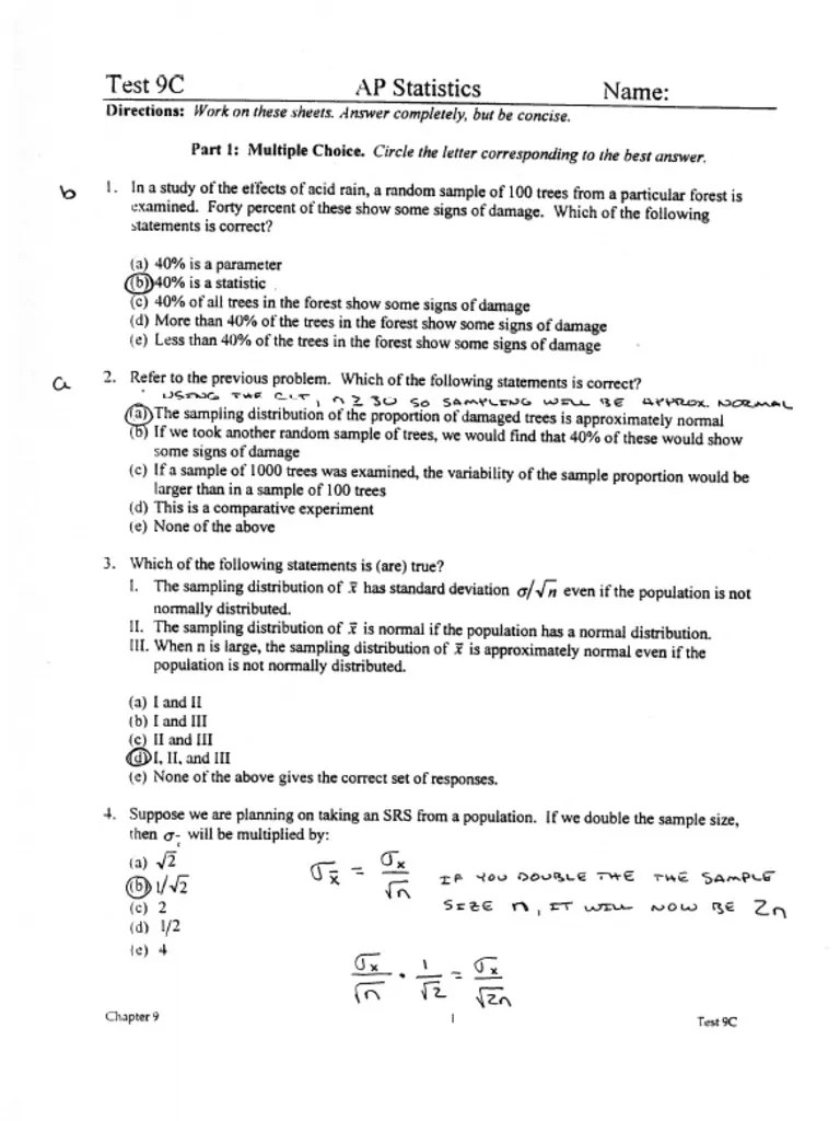 AP Stats 9C Test