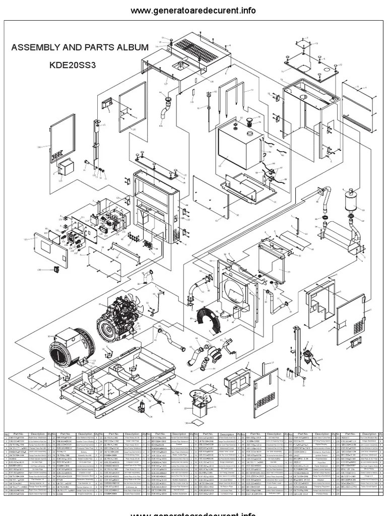 Schema Generator Curent Kipor KDE 20SS3 | Pipe (Fluid Conveyance) | Door