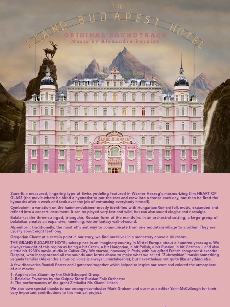 Digital Booklet The Grand Budapest Hotel (Original Soundtrack