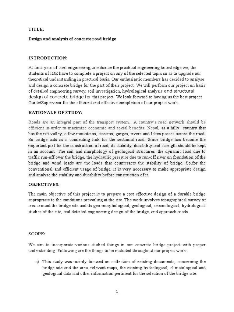 Concrete Bridge Proposal Design Project Management