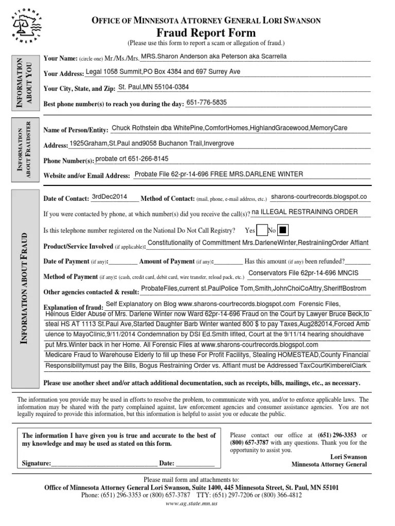 Fraud Report FormTO MNAG Payments Government