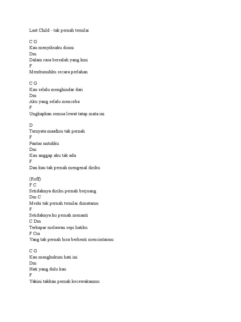 Chord Lagu Last Child Pedih - Not Angka Lagu Last Child Pedih Lhia S Music  Notes