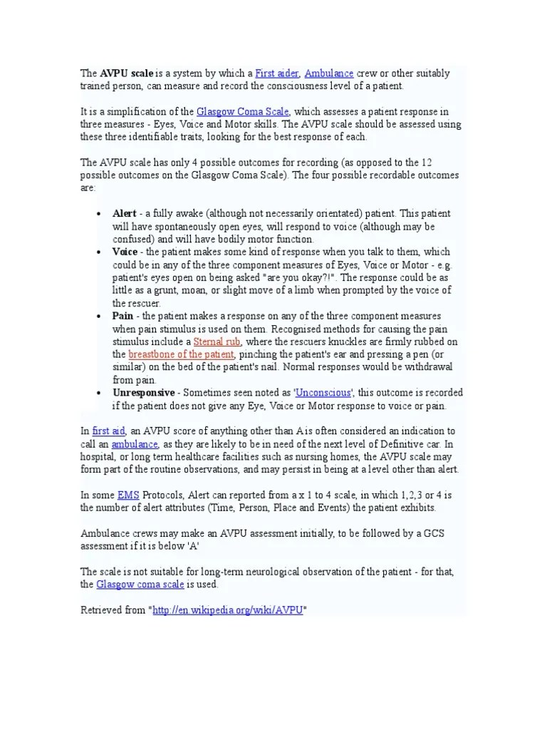 The AVPU Scale