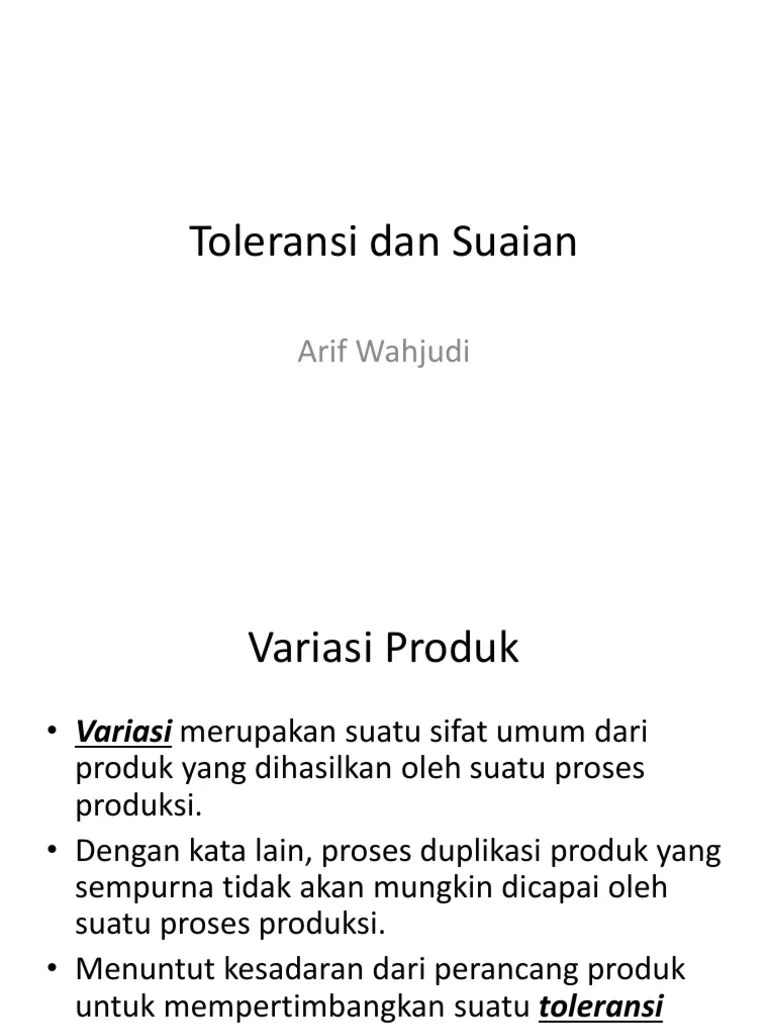 CH 1 Toleransi Dan Suaian PDF