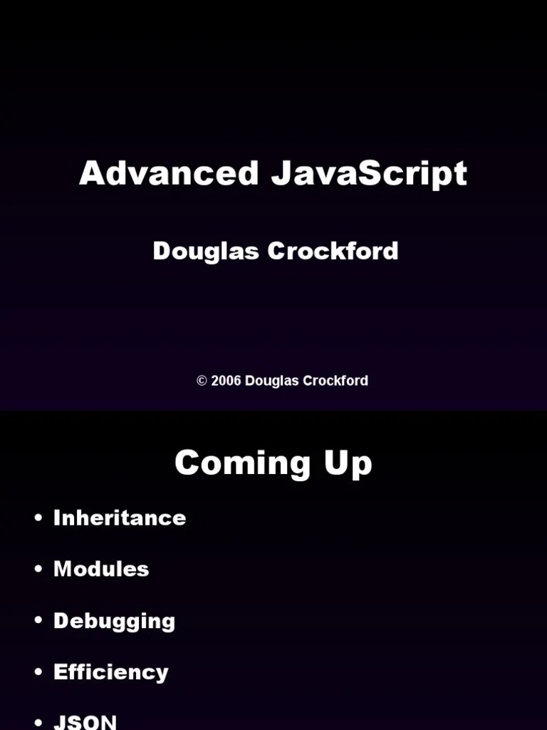 Advanced Javascript Douglas Crockford PDF