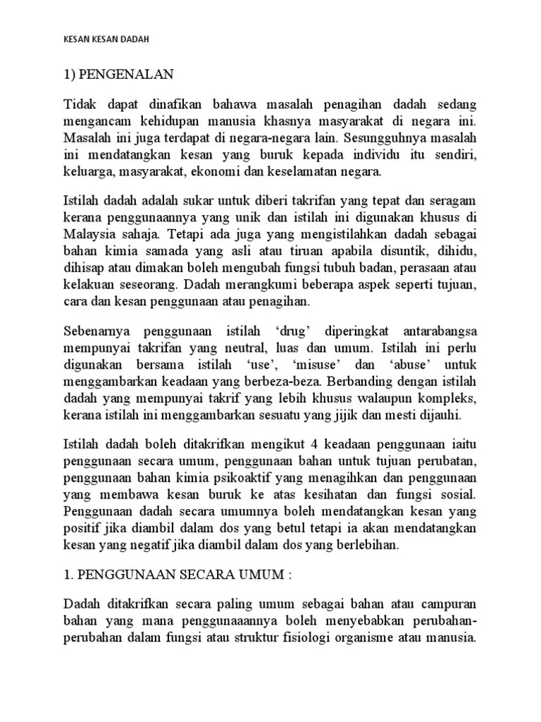 Karangan Kesan Penyalahgunaan Dadah Voooty
