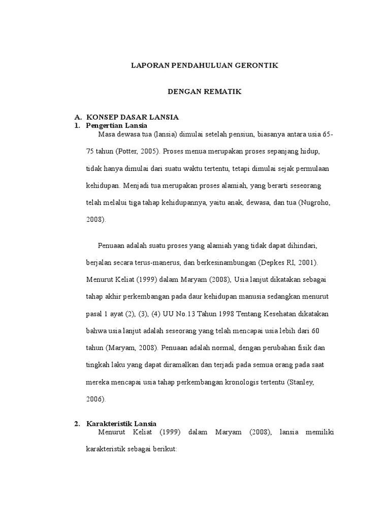 Laporan Pendahuluan Gerontik (REMATIK)