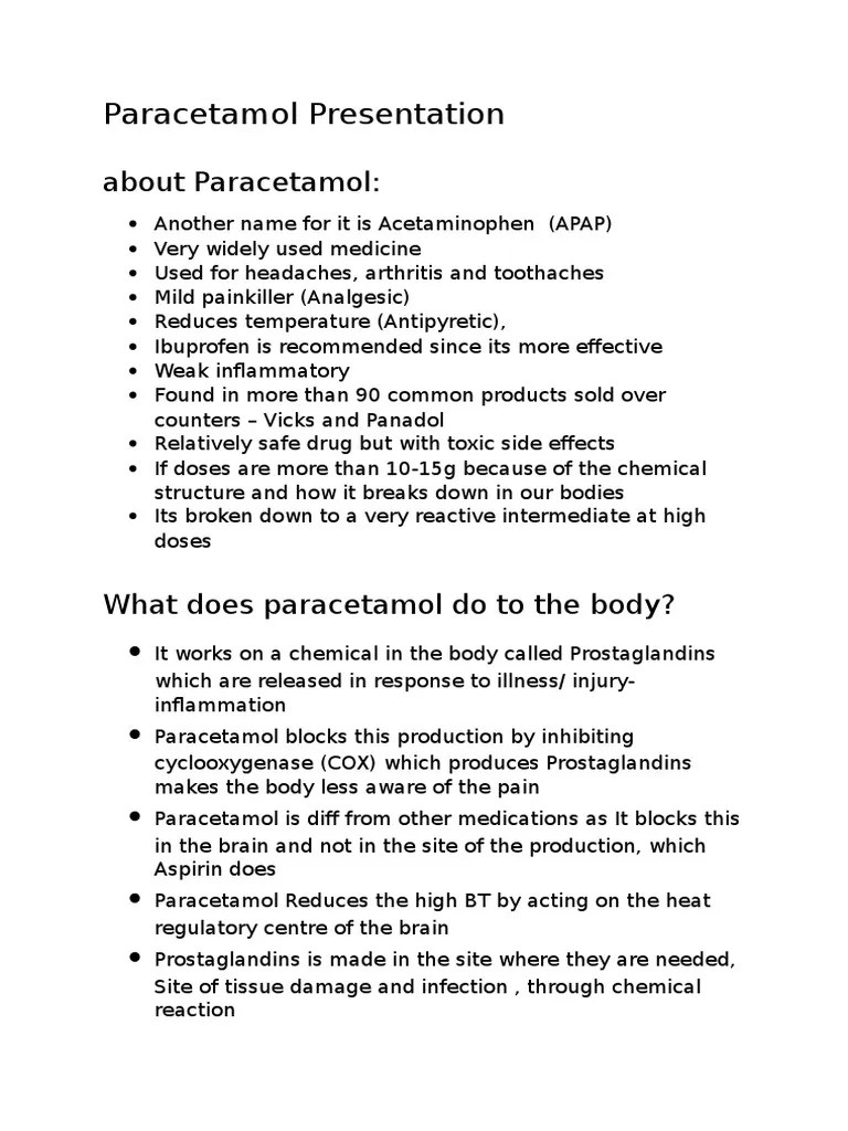 Paracetamol Presentation Writeup Organic Chemistry Chemical Compounds