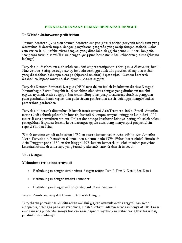 Penatalaksanaan Demam Berdarah Dengue