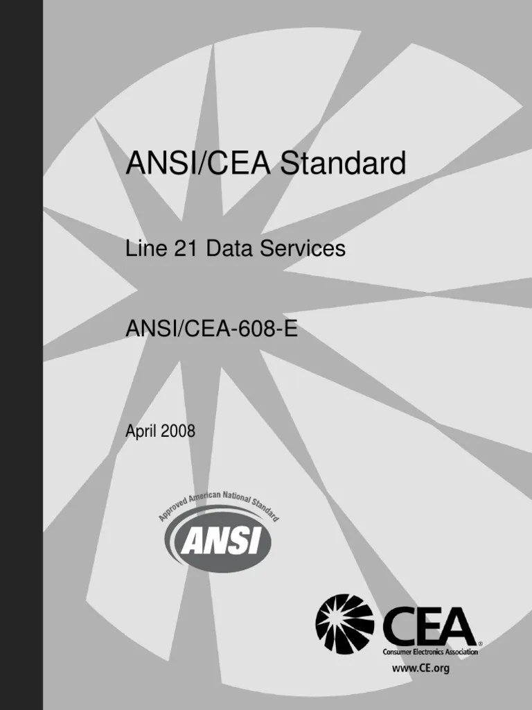 Ansi Cea 608 e Preview Patent Standardization