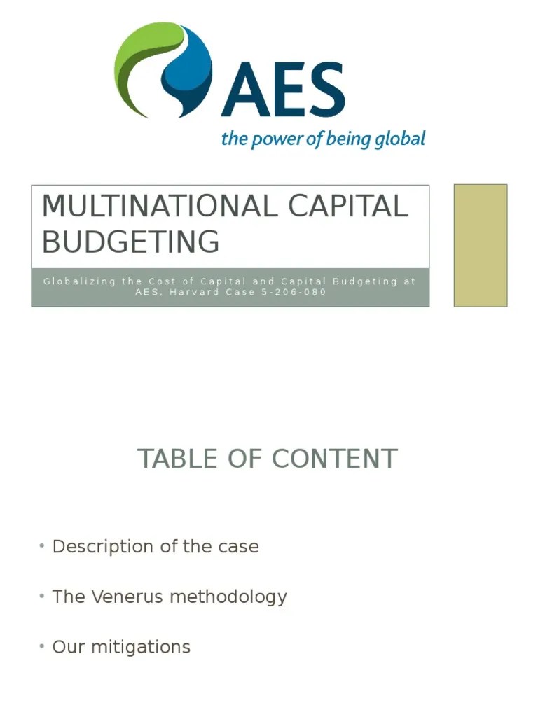 AES Case Final PDF Cost Of Capital Beta (Finance)