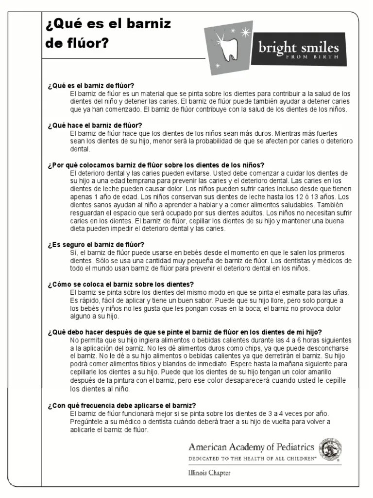 What is Fluoride Varnish Spanish Diente humano Odontología