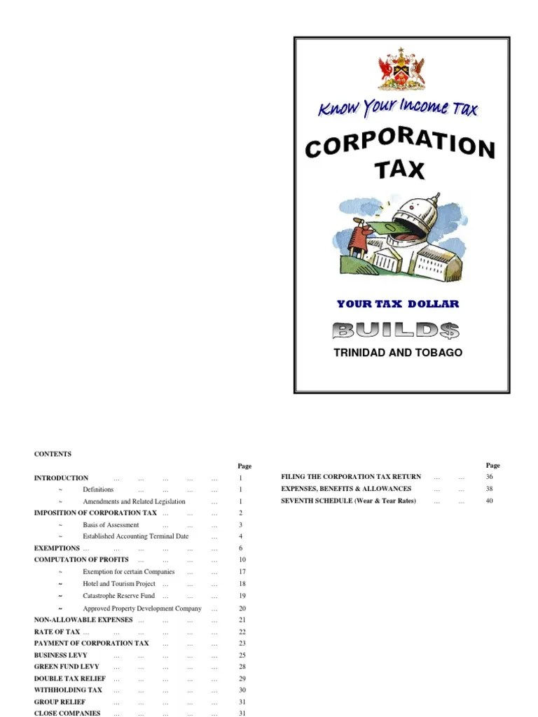 Your Tax Dollar Trinidad and Tobago PDF United Kingdom Corporation
