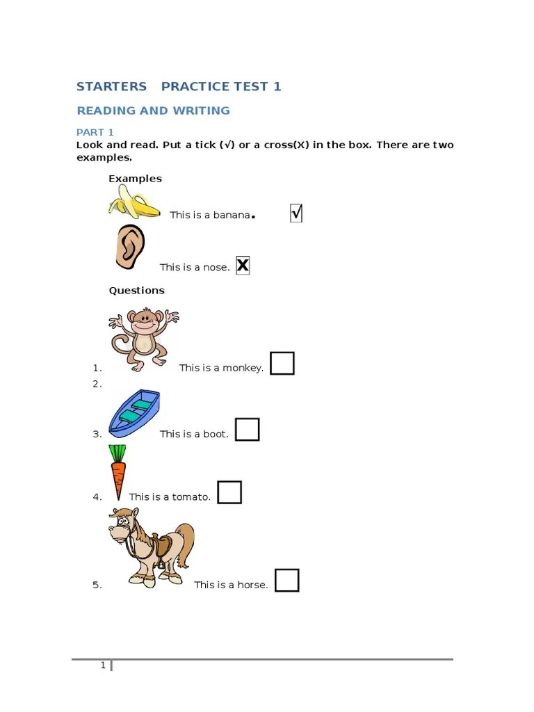 Starters Practice Tests