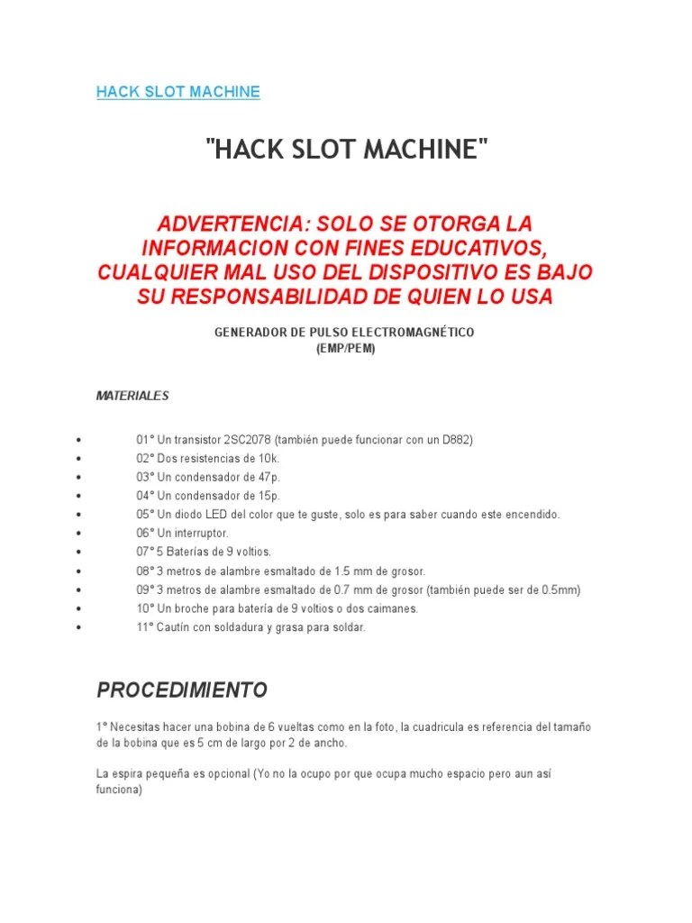 Hack Slot Machine PDF Transistor Inductor