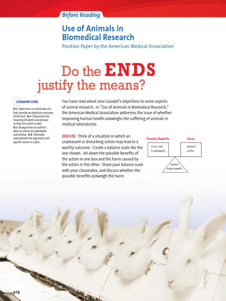 Use of Animals in Biomedical Research Text Infection Public Health