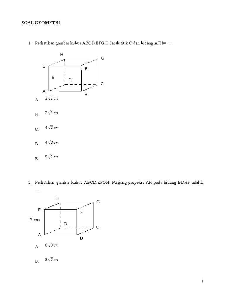 Soalgeometri Kelas x Kurikulum2013