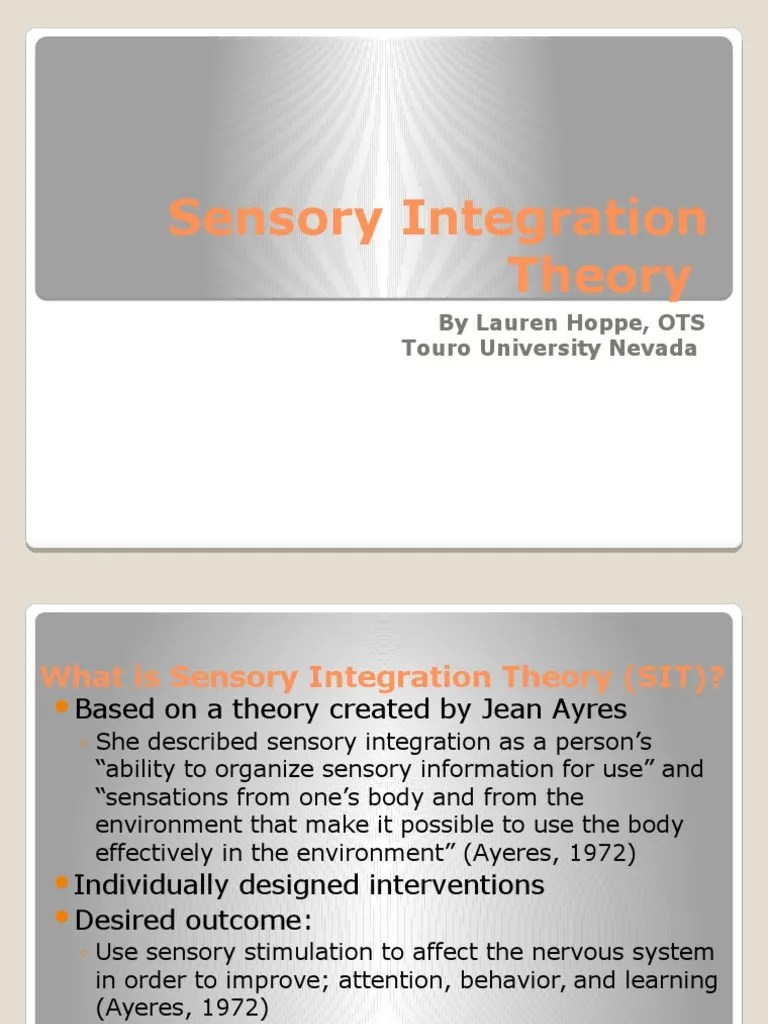 sensory integration theory inservice Autism Spectrum Perception