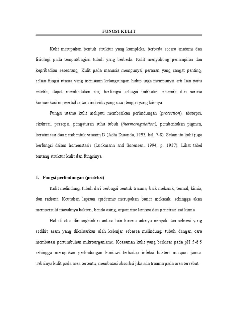 Fungsi Kulit | PDF