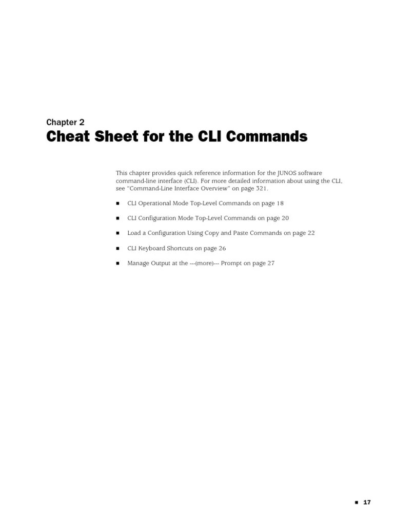 Juniper Cheat Sheet PDF Command Line Interface Computer File