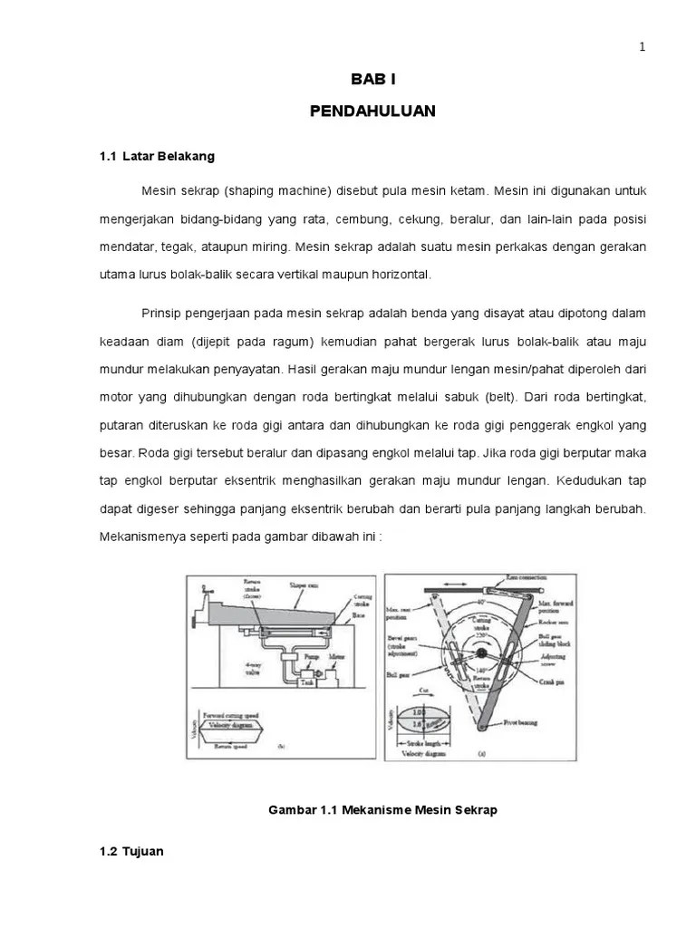 Laporan Lengkap Mesin Sekrap