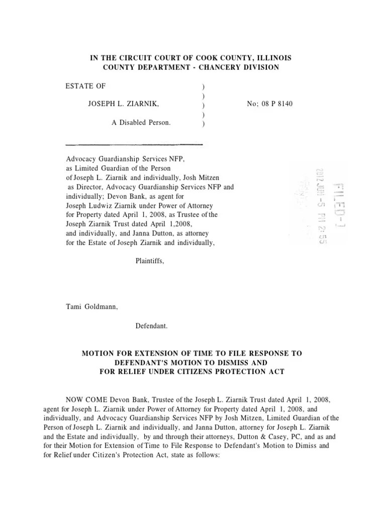 In The Circuit Court Of Cook County, Illinois County Department