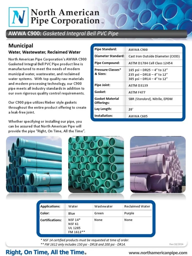 Tubería AWWA C900
