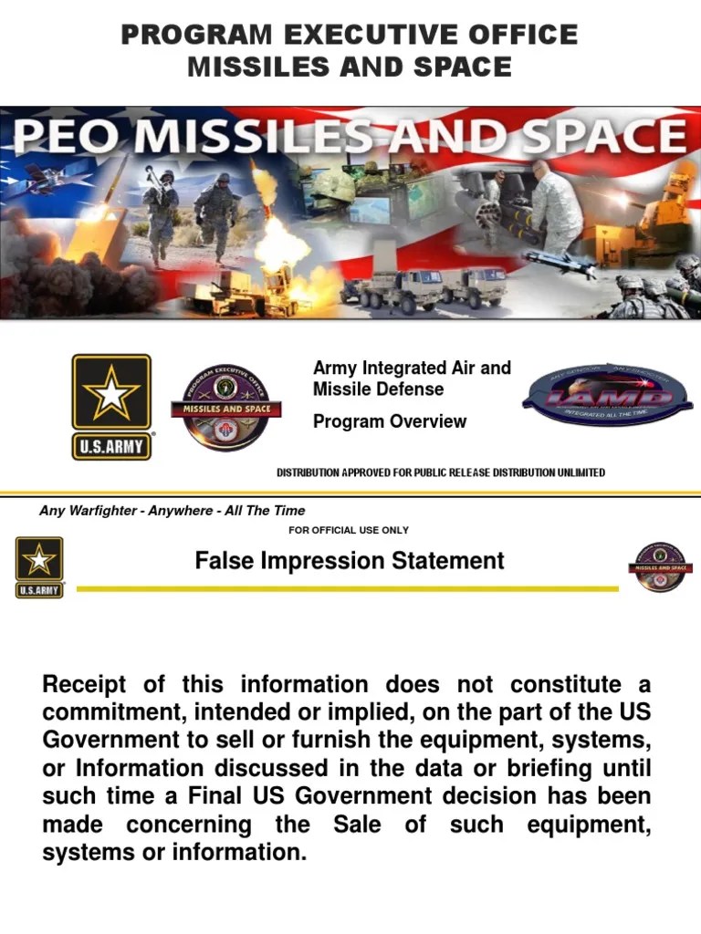 PEO Missiles and Space report