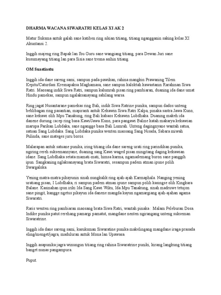 Dharma Wacana Siwaratri | PDF