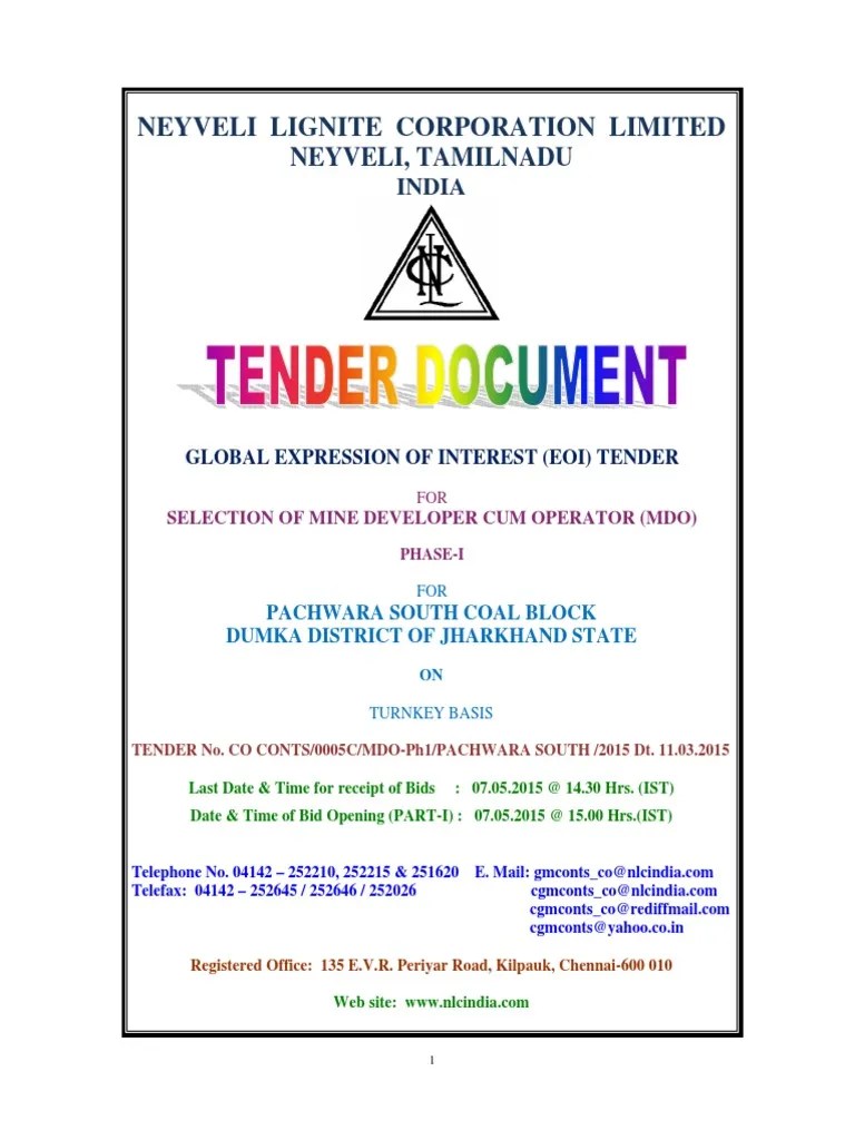 Tender Document NLC Business