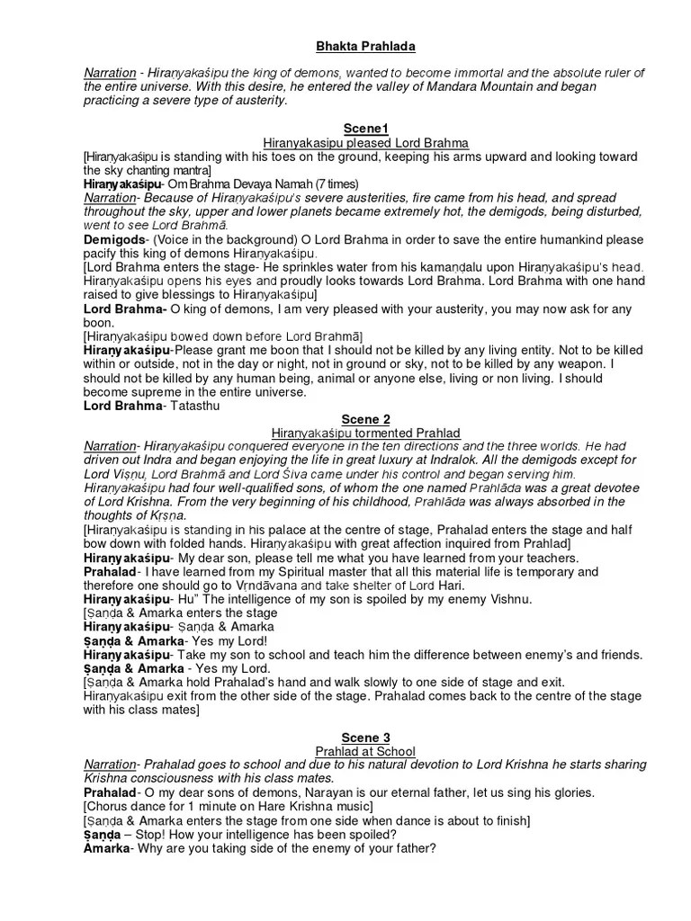 Bhakta Prahlada Hindu Mythology Hindu Literature