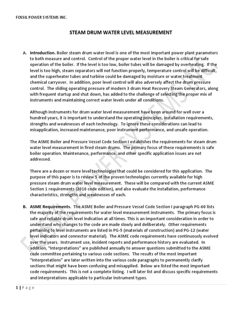 Steam Drum Level Measurement PDF PDF Boiler Radar