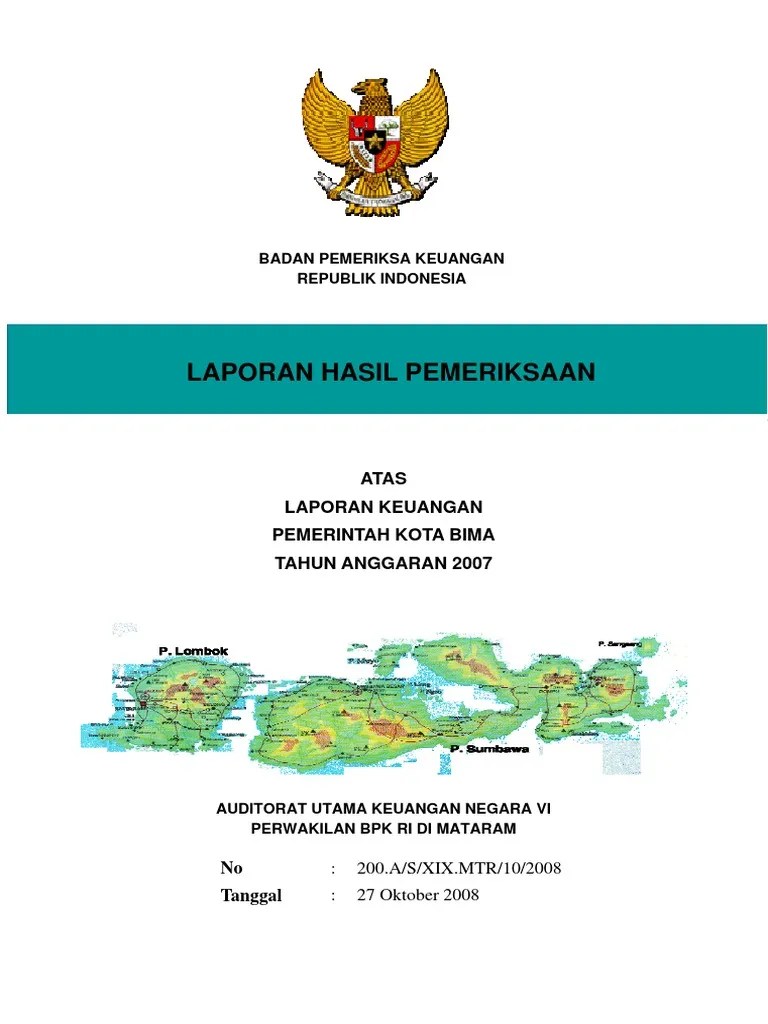Contoh Laporan Keuangan Daerah (Kota Bima) PDF | PDF