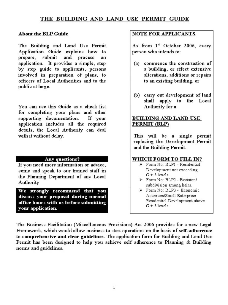 Building and Land Use Permit Guide PDF Architect Newspapers