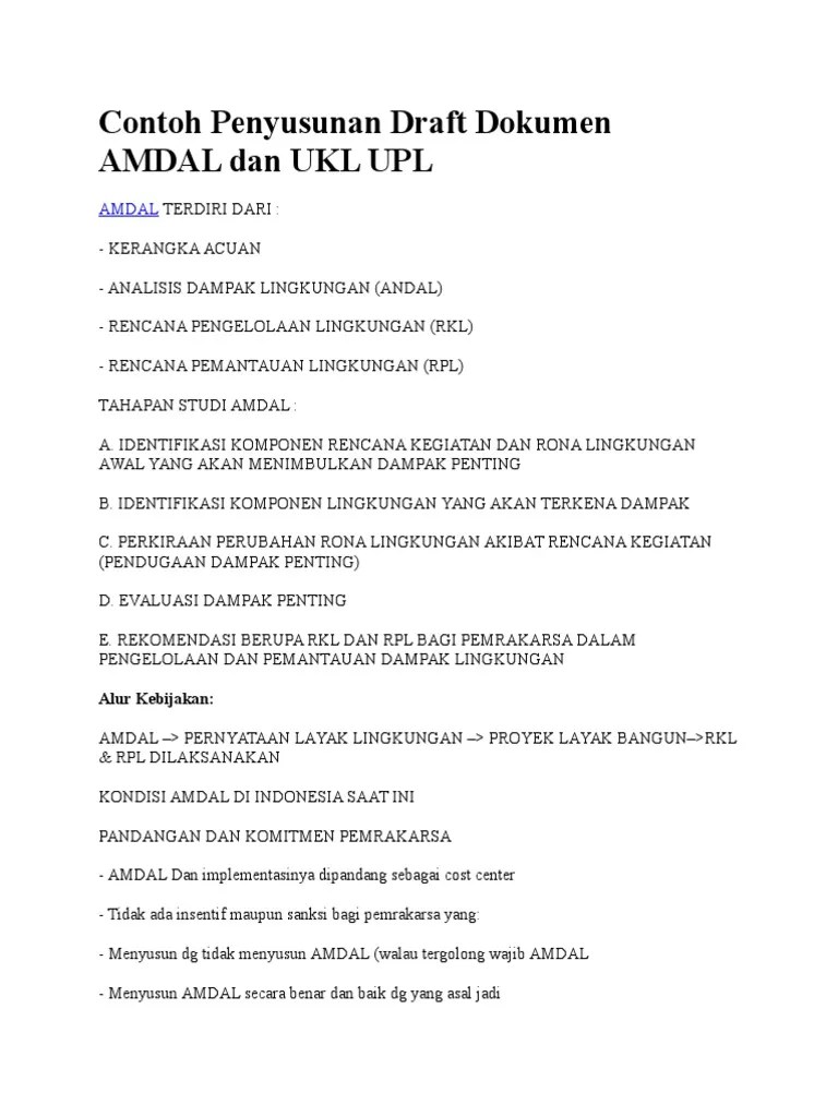 Contoh Dokumen Amdal Pabrik Cat - Contoh Surat